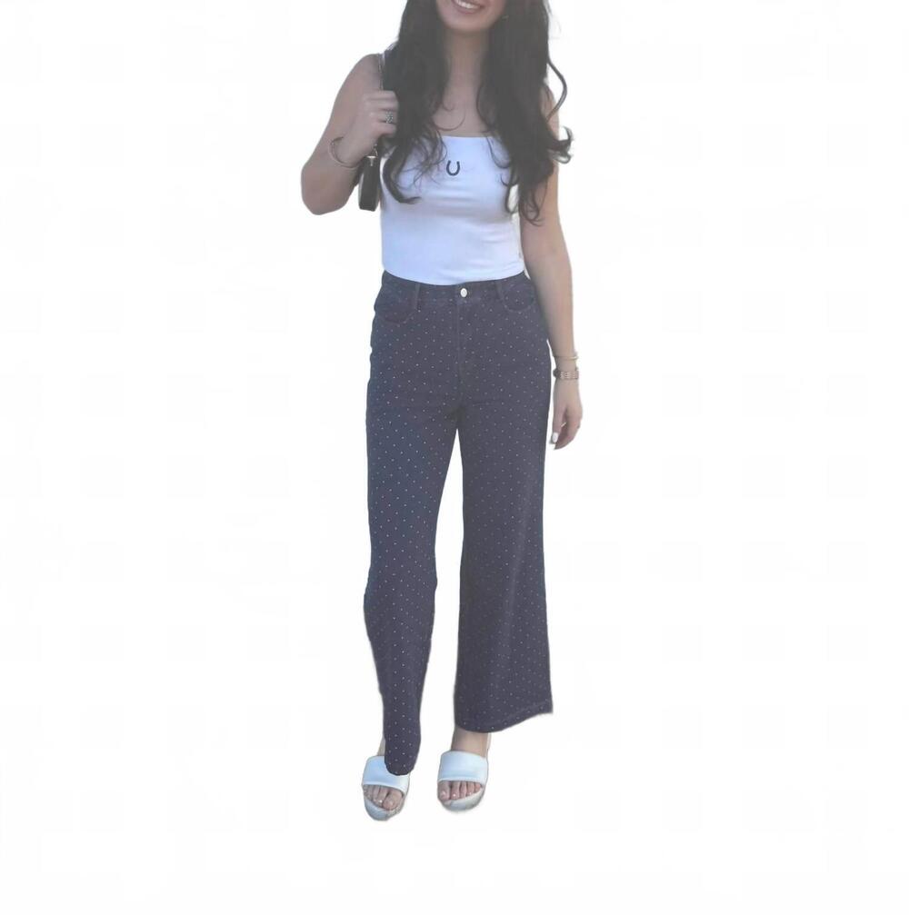 NEW LE LIS dottie mid-rise jeans in deep indigo wash